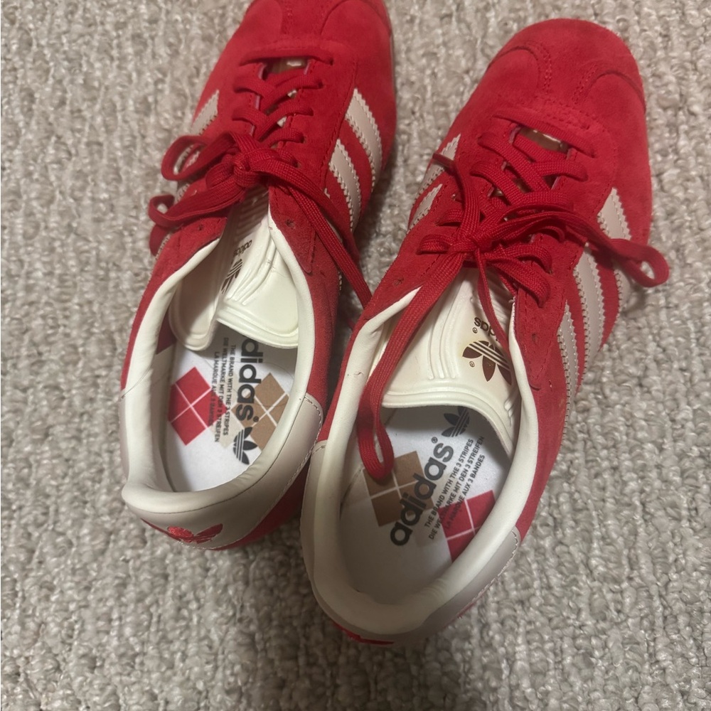 Adidas Red Suede Sneakers
